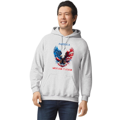 White(Ash) America Mother Fucker Hoodie