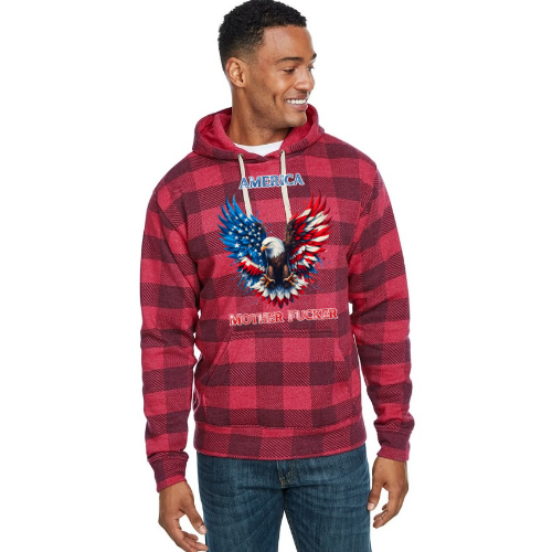 Red Flannel America Mother Fucker Hoodie